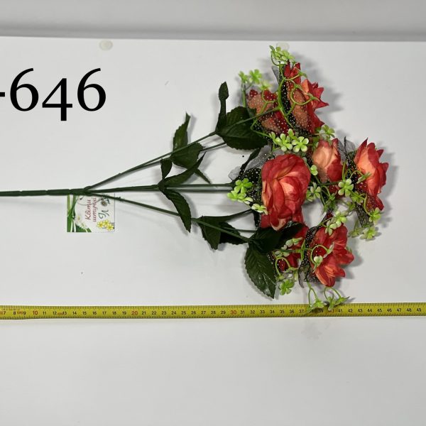 Штучний букет P-646, Троянди з фатином  