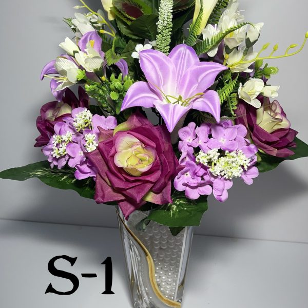 Искусственный букет S-1, Розы и лилии  