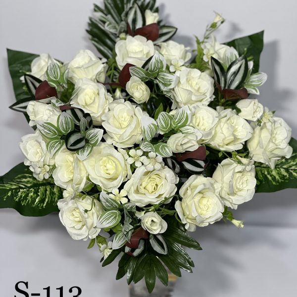 Штучний букет S-113, Білі троянди  