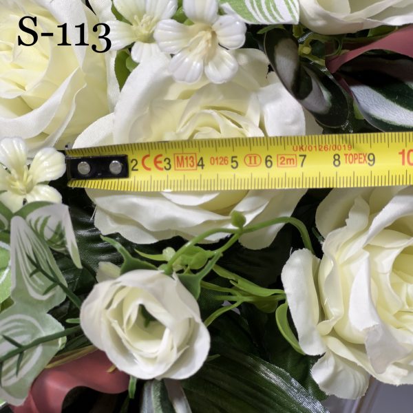 Штучний букет S-113, Білі троянди  