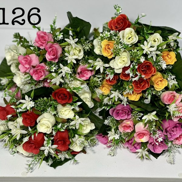 Штучний букет S-126, Троянди з ніжним декором  