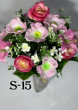 Искусственный букет S-15, Лилии, розы и жасмин  