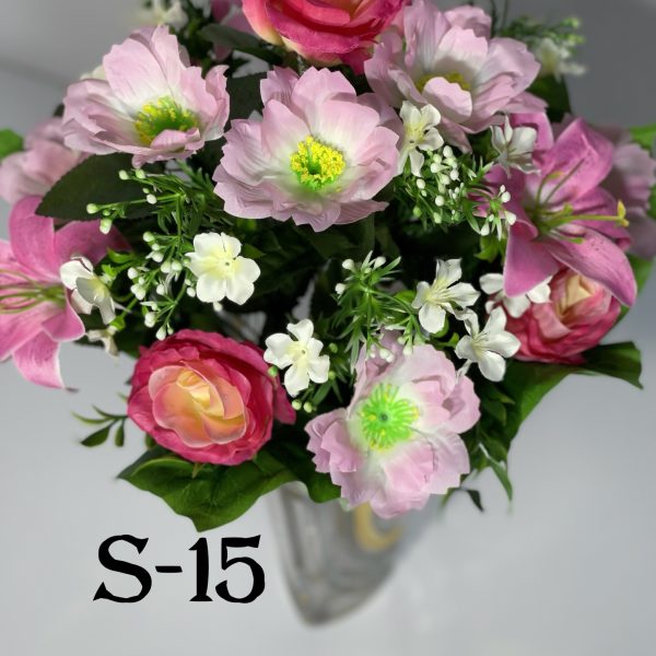 Штучний букет S-15, Лілї, троянди та жасмін  