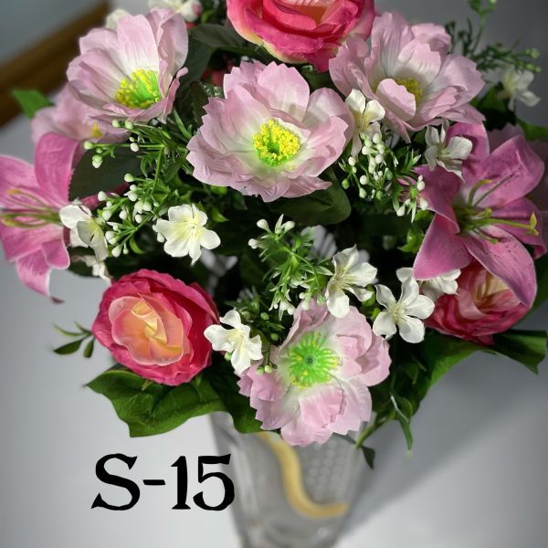 Штучний букет S-15, Лілї, троянди та жасмін  