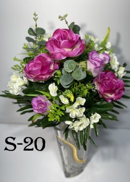 Искусственный букет S-20, Розы и арабис  