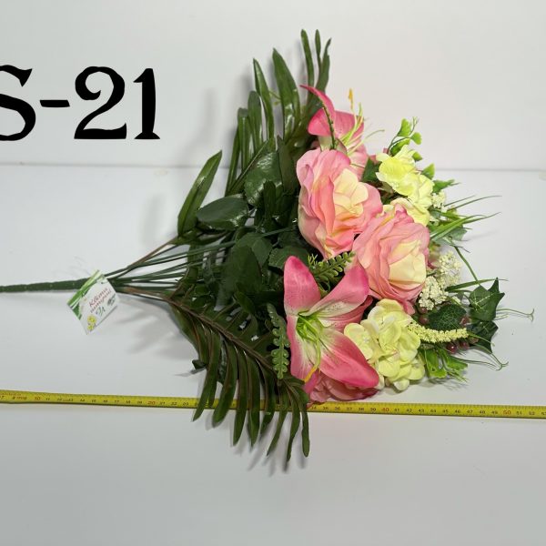 Штучний букет S-21, Тунбергія, лілії та троянди  