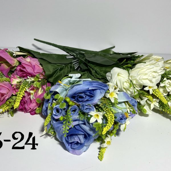 Штучний букет S-24, Лілії, троянди та птіцемлечнік  