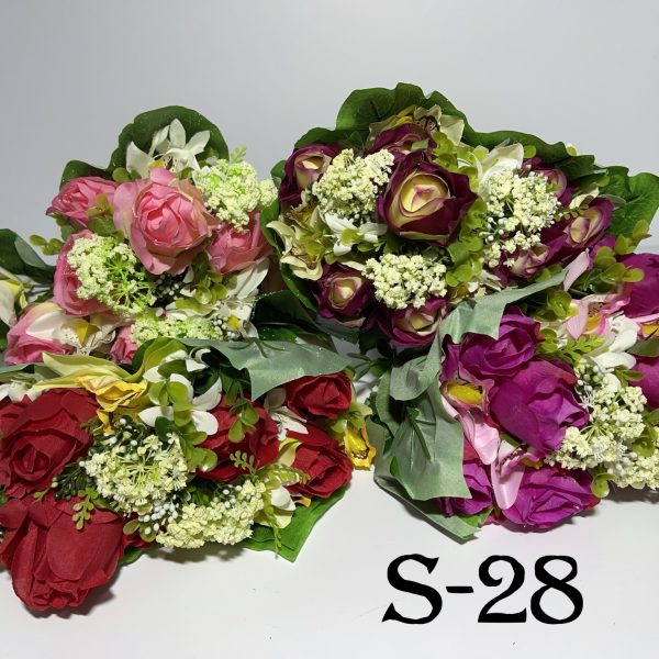 Штучний букет S-28, Троянди, орхідеї та птіцемлечнік  