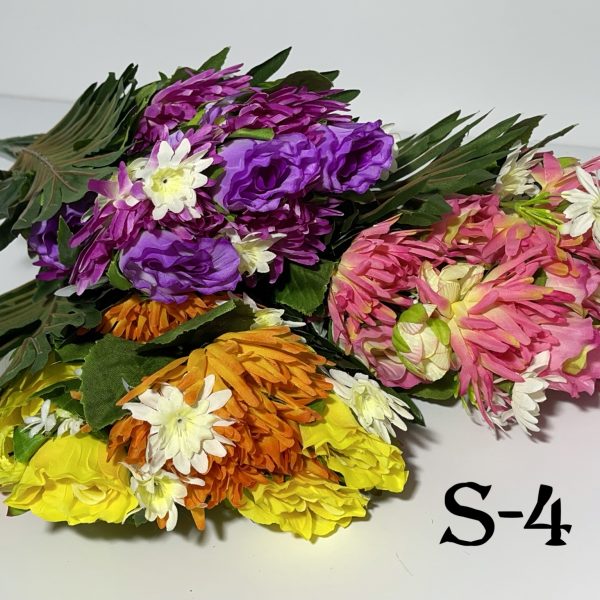 Штучний букет S-4, Георгіни, астри та троянди  