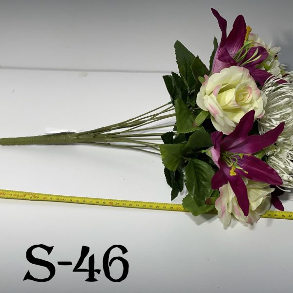 Штучний букет S-46, Троянди, лілії та декор  