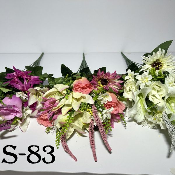 Штучний букет S-83, Айстри, лілії та бутони троянд  