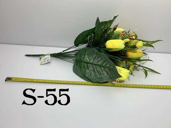 Искусственный букет S-55, Тюльпаны и полевые цветы  